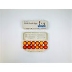 12 count Egg Cartons - Printed Blue / Brown - Recycled Paper Pulp, Solid Top Style for Chicken Eggs - Made in USA