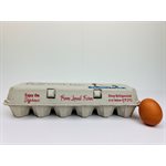 12- Egg Cartons - Blue / Brown Design Custom Name Print