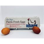 12- Egg Cartons - Blue / Brown Design Custom Name Print