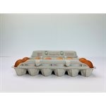 12 count Egg Cartons - Printed Red Barn - Recycled Paper Pulp, Solid Top Style for Chicken Eggs - Made in USA