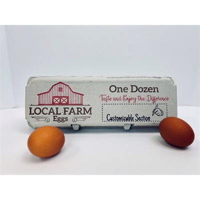 12- Egg Cartons - Red Barn Design Custom Name Print