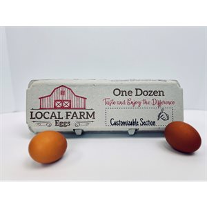 12- Egg Cartons - Red Barn Design Custom Name Print
