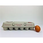 12- Egg Cartons - Red / Brown Design Custom Name Print