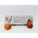 12- Egg Cartons - Red / Brown Design Custom Name Print