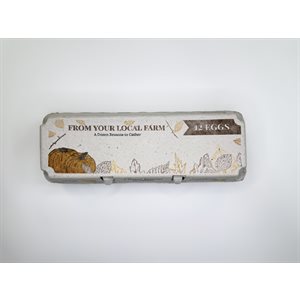 12 count Egg Cartons - Fall Print - Recycled Paper Pulp, Solid Top Style for Chicken Eggs - Made in USA